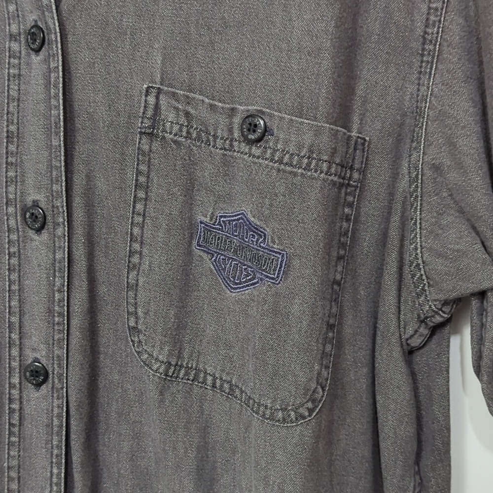 EUC Vintage Harley Davidson Button Shirt - Picture 2 of 6